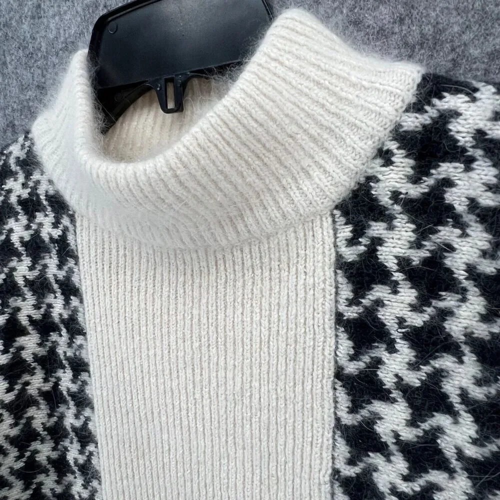 Vintage Glory B by Gloria Furman‎ Sweater Womens Small Houndstooth Silk Angora